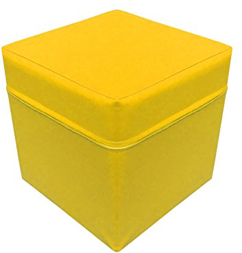 NiroSport Sitzhocker Sitzwürfel Cube 40 x 40 x 40 cm, Schaumstoffpolster, Kunstlederbezug, Gelb