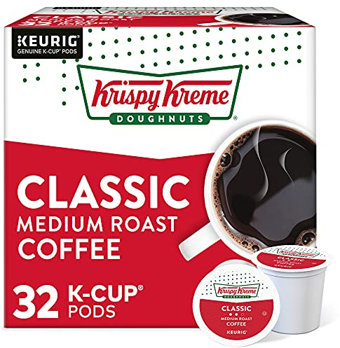 Krispy Kreme Classic, Single-Serve Keurig K-Cup Pods, Medium Roast Coffee, 32 Count