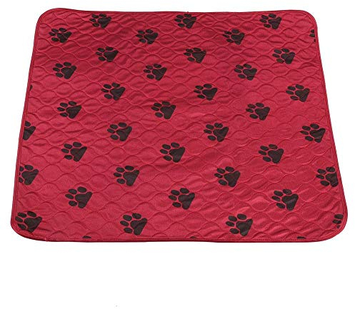 Haofy Hund Pee Pad Wiederverwendbare Wasserdichte Hund Pipi Pad Bett Waschbar Urin Matte für Haustier Hunde Katzen Welpen Indoor und Outdoor Verwendung Welpen Essentials (80 * 90cm-rot)