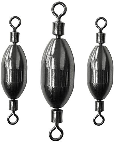 AMYSPORTS Saltwater Fishing Weights Swivel Bullet Sinkers Fishing Weight Brass Fishing Weights Freshwater Bass Sinker Weight with Swivel Rolling 15pcs 1/16oz