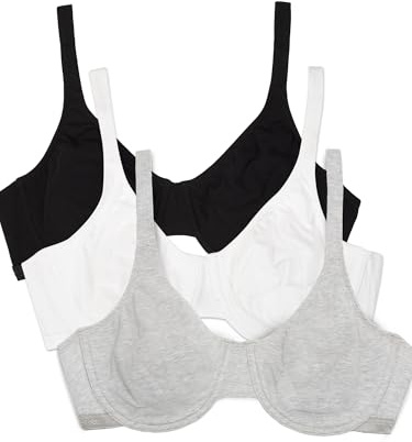 Fruit of the Loom Women's Cotton Stretch Unlined Underwire Bra Multi-Pack