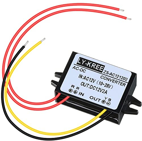 Weewooday Convertitore Adattatore Alimentazione AC-DC Convertitore a Tensione Ridotta AC 12V (10-28V) a DC 12V Modulo Buck Regolatore Impermeabile IP68 per Auto (2A)