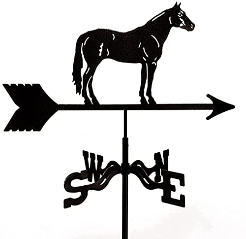 wetterhahn metall für garten Wetterfahne aus Metal Weathervane Gusseisen Pferd Windrichtung Indikator mit Dachhalterung, Wetter Schaufel Garten Metall Dekorationen Windrichtung Indikator for Dachfarm