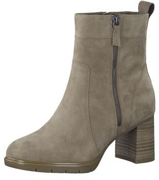 Tamaris 8-85313-41 - Botas de piel para mujer, con plantilla intercambiable, tacón de moda, con cremallera decorativa en el tobillo, marrón, 4.5 UK