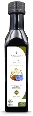 Flaxseed Oil 250ml | Cold Pressed Organic Flax Seed Oil 100% Pure & Natural | High in Omega 3, Vitamin E & Alpha Lipoic Acid | Premium UV Blocking Miron Violet Glass | Vegan UK Made