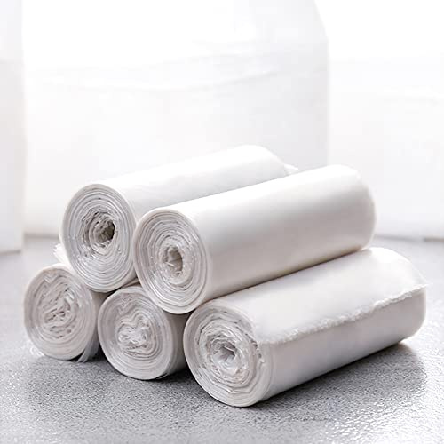 MONGTINGLU Mini bolsas de basura para mini basurero, 150 unidades / 5 rollos de bolsas de basura pequeñas para basura, cubo de basura pequeño de escritorio, apto para cubo de basura de 2 litros o