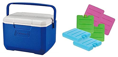 Coleman Performance 6 Personal Cooler, NEW MODEL with Hinge Lid Design, 4 L & 6 Pack Freezer Blocks Ice Brick Cooler Bag Box Travel Picnic