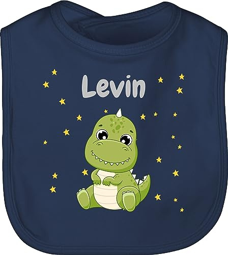 Geschenk mit Namen personalisiert by Shirtracer - Baby Lätzchen - Süßer Dino Dinosaurier Dinosaurus Dinomotiv