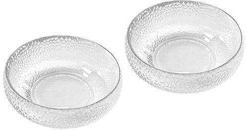 Insalatiera in vetro 2 pezzi Coppe grandi tutto tondo Ciotole Pasta Pho Snack Insalata Tagliatelle decorative Zuppa Caramelle vegetali Dessert Cristallo Più panna Poorn Snack profondi Ciotola Cereali