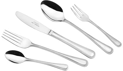 GEHRING Besteckset /''Pearl/'' 30 teilig, hochwertige Besteckgarnitur, Essbesteck für 6 Personen, Stahlheftmesser, Gabel, Löffel Kuchengabel, Kaffeelöffel, 18/10