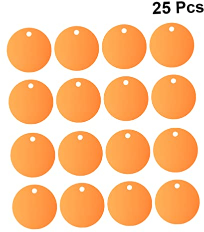 NUOBESTY 25stücke Teiliges Aluminiumlegierung Runde Blanko Haustiermarken Kratzfest Leicht Bunte Diy Anhänger Für Hundehalsband Welpen Zubehör Individuell Gravierbar Orange