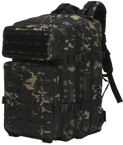 SHANNA Trekkingrucksack, Wanderrucksäcke Militärrucksack 45L Armee Rucksack MOLLE Assault Pack Taktischer Kampfrucksack für Outdoor Wandern Camping Trekking Angeln Jagd