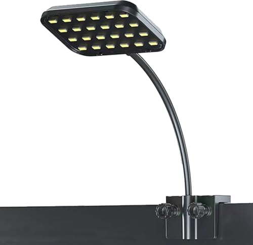 GERUI 92RA LED Aquarium Beleuchtung，360° Beleuchtung ，Led Lampe Aquarium Licht，Energiesparende und beschlaghemmende Gläser，Dimmbare Wasserdicht Aquarium Licht für Wasserpflanzen und Fische (8W)