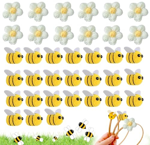 Ahaimy 36 Stück Biene Filzen Mini, Bienen Filz Mini, Biene Deko, Bienen Verzierungen, Biene Handwerk Dekoration, Für Handgemachtes Heimwerken, Bastelpartys Und Hausdekoration