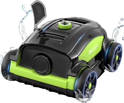 WINNY POOL CLEANER Poolroboter Akku für 130 Mins Reinigung，Poolsauger Kabellos mit LED-Indikator, Dualer Motor, Reinigungsbürste für den Boden, Automatische Poolreiniger für Pool bis zu 100 m (100㎡)