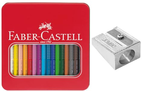 Faber-Castell 205226 - Juego de lápices de colores, 17 piezas, incl. sacapuntas para lápices de colores Jumbo