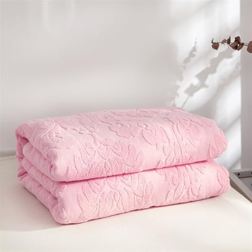 Lifup Kuscheldecke Flauschig Decke, Weiche Baumwolldecke, Vielseitige Wohndecke für Sofa, Tagesdecke, und Couch Rosa 2 90 x 180 cm