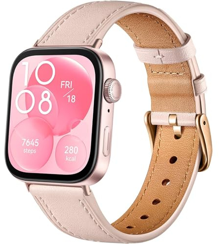 Issinlky Läderarmband för Huawei Fit 3/4/4 Pro/5, Businessband för Huawei Fit 3/4/4 Pro/5 Herrar Damer
