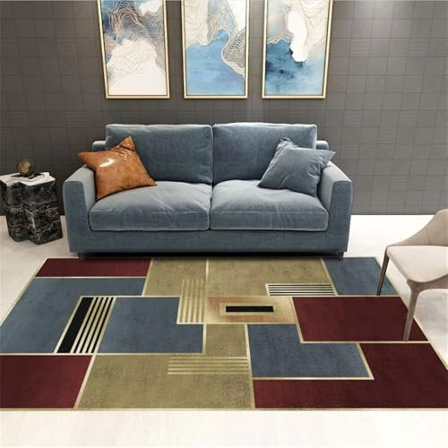 RUGMRZ Flokati Teppich Abstrakte und minimalistische Innendekorationsteppiche mit rutschfesten, fleckenbeständigen kurzen Haaren Teppich Eingangsbereich Kuschel Teppich Teppich Für Kinder 140X200CM