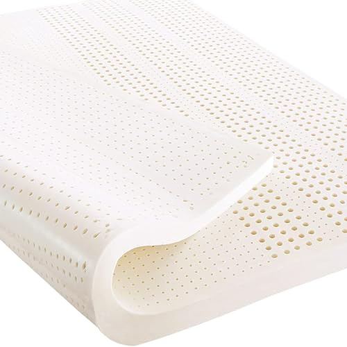 WKXTECZT Latex-Matratzenauflage – 100% Naturlatex-Topper – Volle Größe – Langlebig Und Nicht Leicht Zu Falten – Naturlatex-Matratze – Premium-Komfort Und Unterstützung,2in,70x140cm