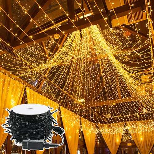 SUBTLETY Lichterkette Außen 100M 1000 LED Weihnachtsbeleuchtung mit 8 Leuchtmodi Wasserdichte IP44 Lichtstränge für Garten & Balkon Lichterketten für Weihnachten Ostern Halloween Hochzeit (Warmweiß)