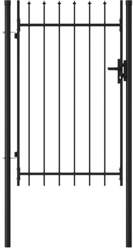 Gecheer Portail de Jardin en Acier Noir avec Clôture et Pointes de Lance - Sécurité et Style