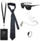 5PCS Spy Kit, Men in Black Costume Accessories with Sunglasses ID Card & Earpiece, Secret Agent Cosplay Set for Halloween Parties & Role Play Gifts