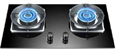 CQCCQ Fornello a Gas Portatile for Interni, fornello da Tavolo, fornello a GPL, Piano Cottura a Gas efficiente a 2 fuochi, con Protezione Contro la Fiamma, for la casa(NG)