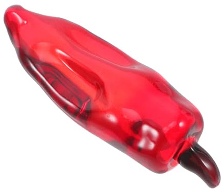 JECOMPRIS Figurine Piment Artisanal en Cristal Rouge 93x30 Mm, Décoration Réaliste en Faux Légume, Ornement Alimentaire Cuisine et Restaurant, Statuette Décorative Chinoise Compacte
