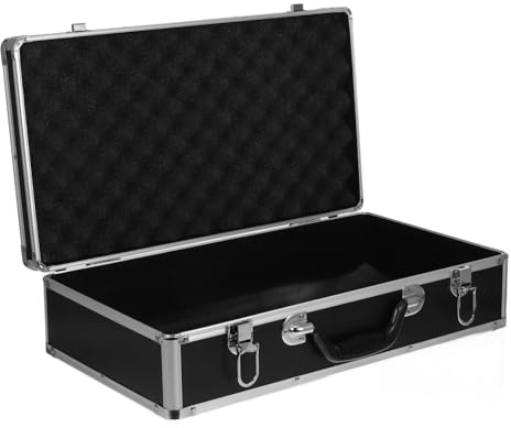 HONITANO Cassetta Degli Attrezzi in Alluminio Rigida Multifunzione Maniglia Ergonomica e Fibbia Di Sicurezza, Valigia Portautensili Resistente Agli Urti Interno in Schiuma Protettiva 50x27x12 Cm