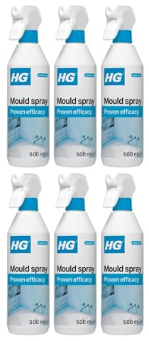 HG Mould Remover Spray | Kills Black Mold & Mildew on Walls & Tiles | 500ml (Pack of 6)
