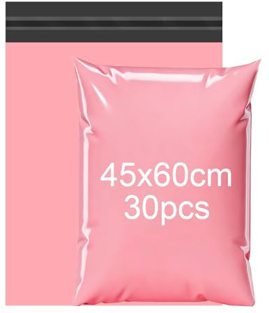 PDKKFF 30 bolsas de envío grandes de 45 x 60 cm, color rosa, para ropa, bolsas de envío, bolsas de envío de plástico con cierre autoadhesivo, opacas, impermeables