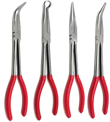 O-Shaped Needle Nose Pliers 0-90 Degree Bent Long Nose High Carbon Steel for Intricate Confined Working Applications in Metalwork