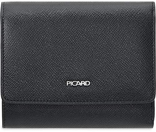 Picard, Damen Portemonnaie aus fein Strukturiertem Leder, in der Farbe Schwarz, aus der Serie Miranda 1, 89271K6001