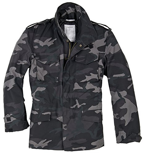 Surplus Raw Vintage M65 herr utomhus fältjacka parkas fodrad, Blackcamo, 4XL