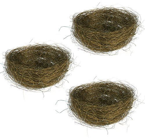 Amosfun Nido Artificiale Pasqua Mini Filo colorato Nidi di Uccelli per Caramelle Uova 3Pz