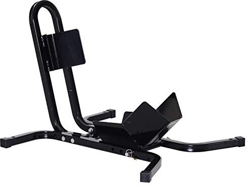 HOMCOM Lève moto béquille d'atelier support roue moto support béquille moto - bloque roue 17 à 21 pouces métal époxy noir