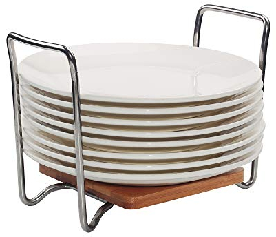 E-ROOM TREND - Organizador de Platos de tamaño Ajustable de 15 a 22 cm, Estante de para Platos con Asas fáciles de Transportar SS304 para cajones de Cocina, armarios, estantes (A016)