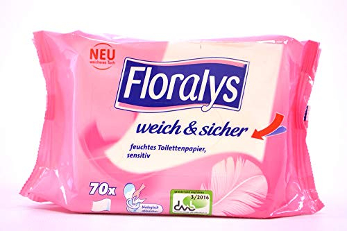 MIX - Carta igienica sicura, morbida e umida, sensibile, 8 confezioni da 70 fogli = 560 fogli