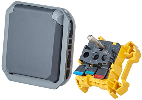 Legrand - Steckdose mit wasserdichter Erdung, mit Klappe, Plexo, 16 A, 250 V, zur Ausstattung eines Gehäuses oder einer Trägerplatte mit anthrazitfarbenem Finish