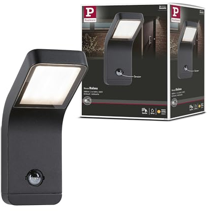 Paulmann 94745 LED Außenleuchte Wandleuchte Kulma Bewegungsmelder seewasserresistent IP44 90x174mm 3000K 7,5W 500lm 230V Anthrazit Alu Warmweiß