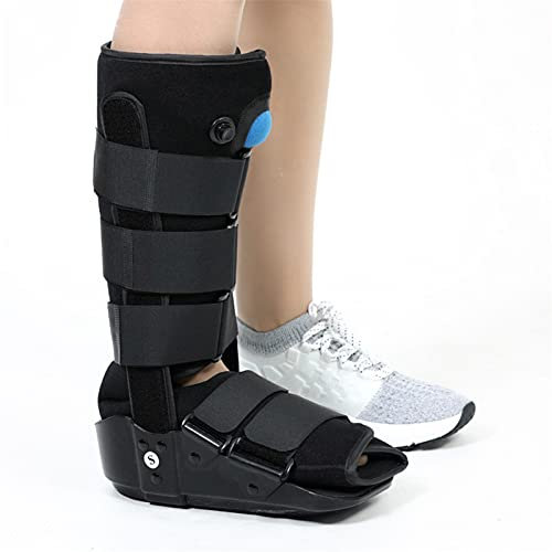 Wanderschuhe Fußorthese High Gang Orthese Unterstützung Plantar Splint Brace Sommerluftgepolsterte Achillessehnenschuhe zur Linderung von Beinverletzungen,Schwarz,M