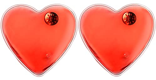 Vicloon Handwärmer,2er-Set Taschenwärmer wiederverwendbar,Taschenheizkissen Kinder für kalte Tage und für Büro/unterwegs-Herzform