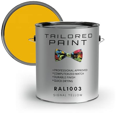 RAL1003 Signal Yellow 250ml Direct To Metal 1k Brush or Spray On Paint Gloss Smooth Finish Exterior & Interior (All-in-One Primer, Undercoat & Topcoat - Corrosion & Rust Resistant)