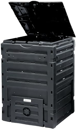 YITAHOME 120 Gallon (450L) Large Outdoor Compost Bin, Composter Box with Snap-on Top Lid and Aeration System, Lightweight Garden Compost Barrel Tumbler, Easy Assembly