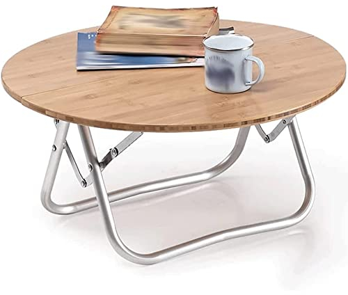 OLOTU Tische Runder Klapptisch aus Holz, Leichter und tragbarer Outdoor-Picknick-Grill-Picknicktisch, langlebiger und Stabiler Campingtisch Kompakt