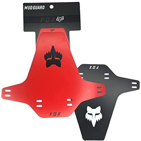 F26 Garde-boue pour vélo de course VTT DH FR Ebike compatible avec la fourche Fox Protection anti-éclaboussures Garde-boue (Rouge rétro/Logo noir)