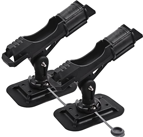 Boat Fishing Rod Racks Rotatable 360 Degree Fishing Rod Fixed Holder Pole Support Stand Rack Bracket Rest for Boat Kayak Canoe Raft Accessory Outdoor Tool (2 Packs)