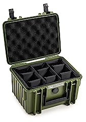 B&W International Transportkoffer Outdoor 2000 (PP.66) Bronze Grün – mit Facheinteilung – Wasserdicht (IP67), staubdicht, schlagfest & extrem robust