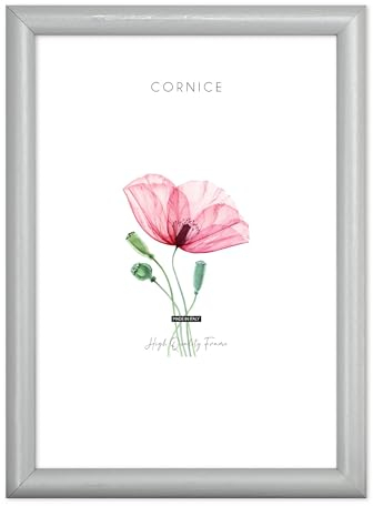 Lupia - Cornice portafoto in Legno da Parete PIATTINA Grigia, per Foto, Stampe artistiche, Poster, Quadri Moderni A4 21x29,7 cm